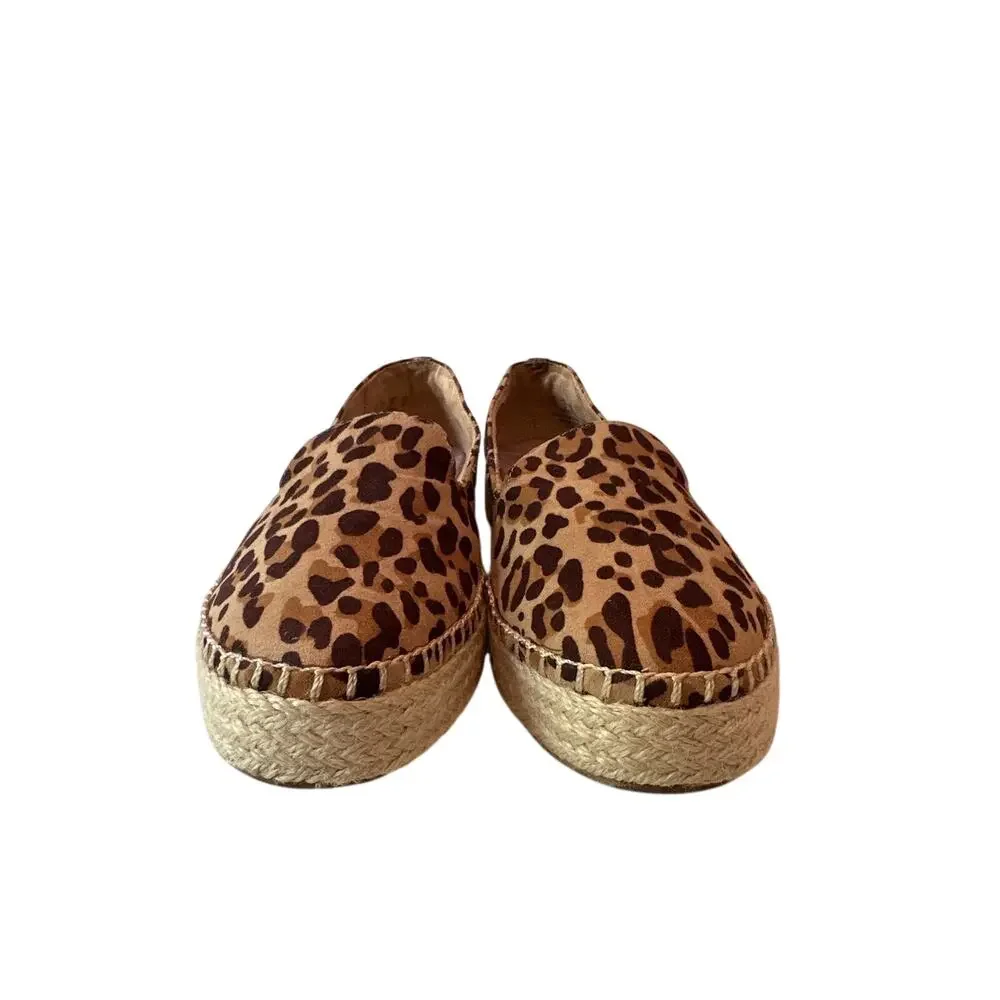 Dr. Scholl's Find Me Leopard Print Loafer Flats Espadrilles Women's Size 7